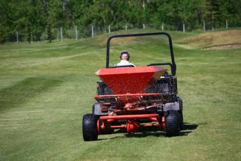 Fertilizing a Golf Course or Turf